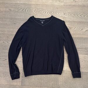 Banana Republic Cotton Cashmere Black V-Neck Sweater - Size M